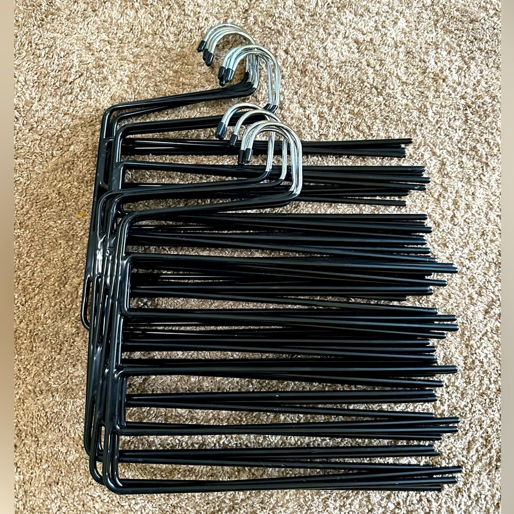 14 Pieces Black Metal Hangers in Like New Condition
